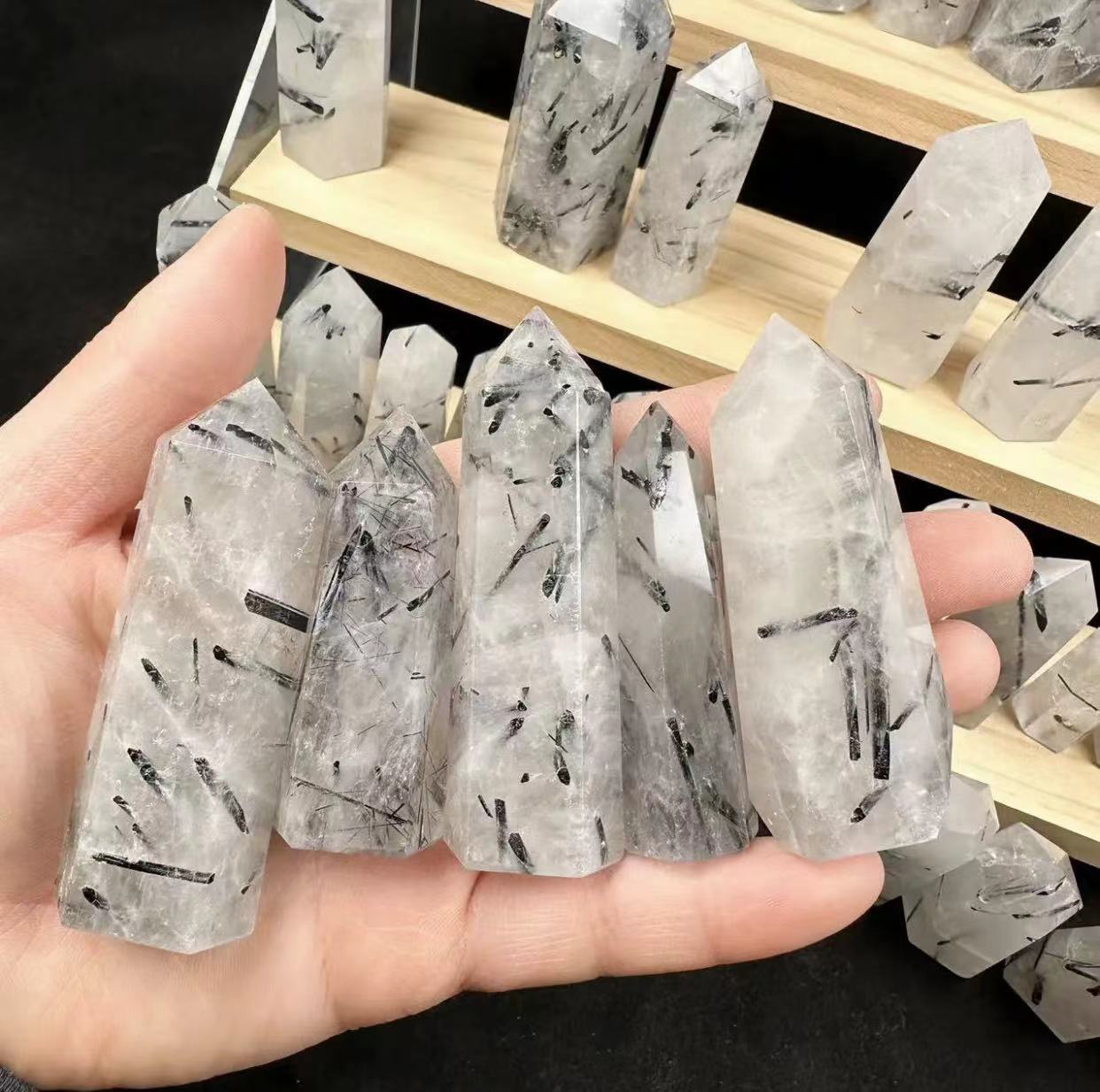 Black Rutile Quartz Points