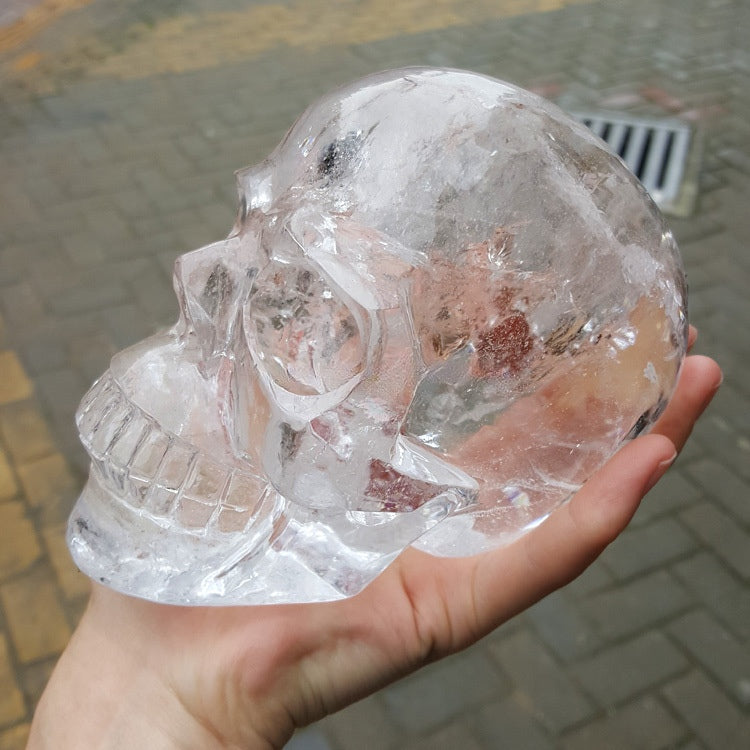 High Transparency Clear Quartz Skulls with Rainbow