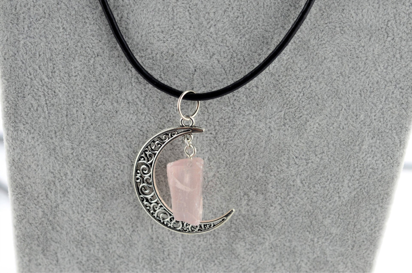 Gothic Rough Crystal Antique Moon Pendants for Necklace