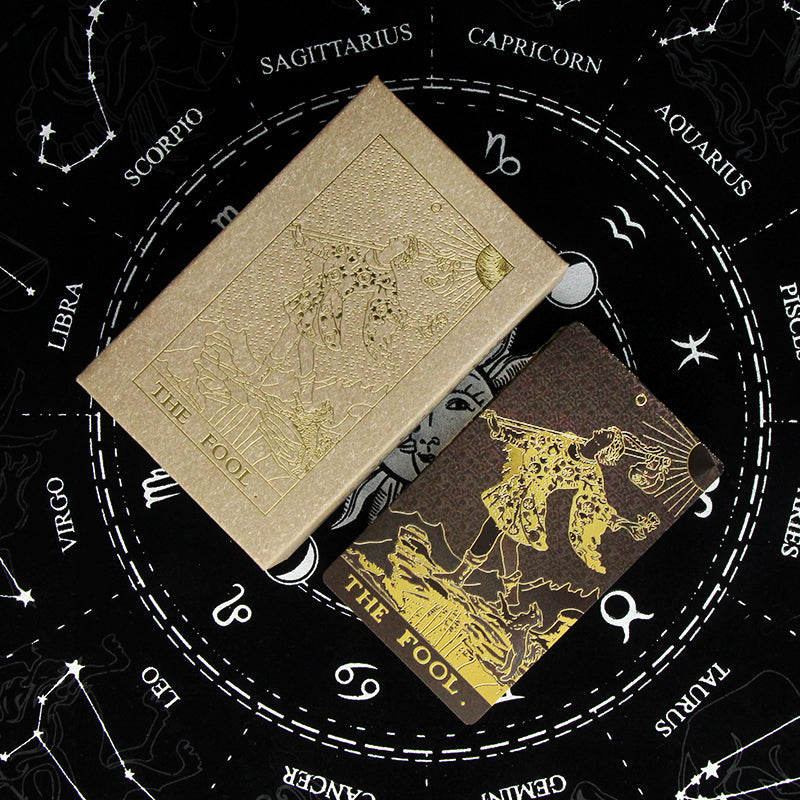 4 Metaphysics Golden Color Tarot Cards Set with Guidebooks