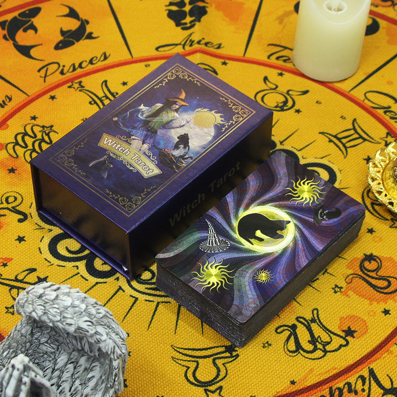 7 Metaphysics Golden Color Tarot Card Set with Guidebooks