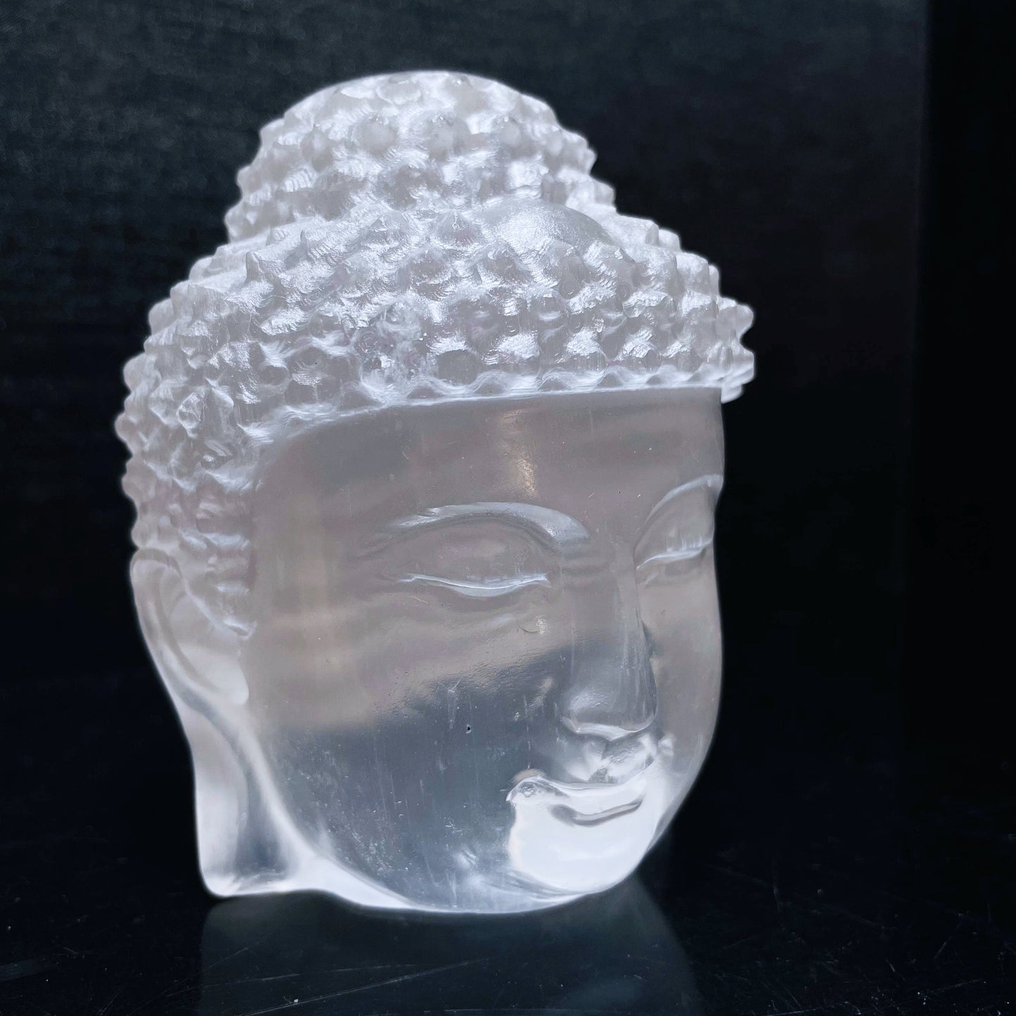 Selenite Buddha Head Carvings