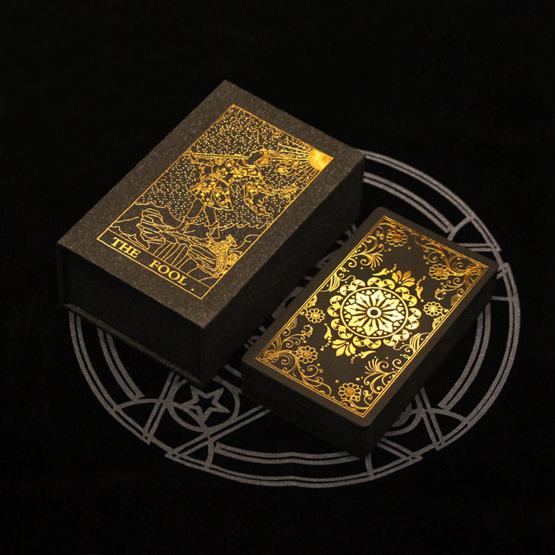 7 Metaphysics Golden Color Tarot Card Set with Guidebooks