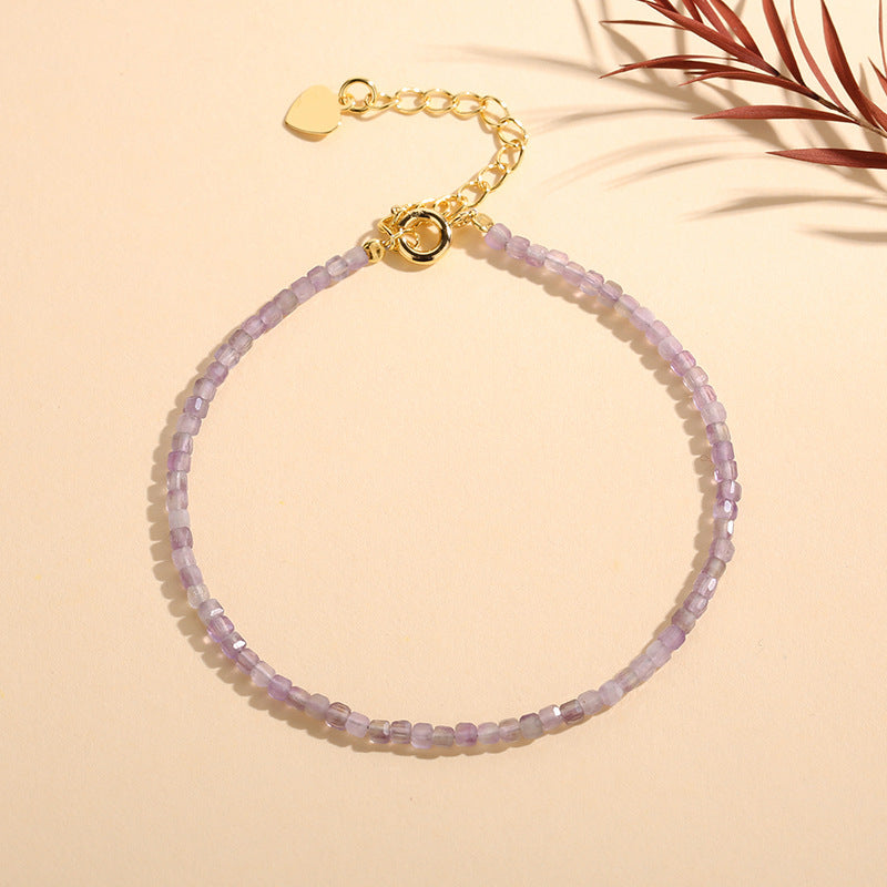 Amethyst Cube Shape 2.5mm Bracelets