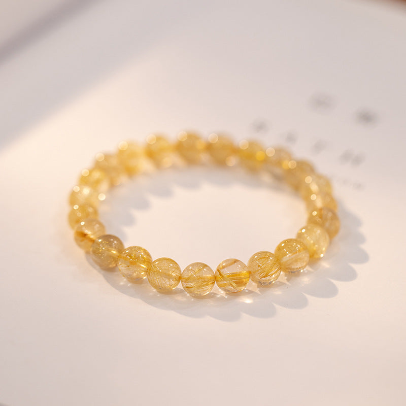 Citrine/ Golden Rutile Quartz Bead Bracelets