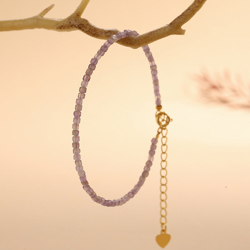 Amethyst Cube Shape 2.5mm Bracelets