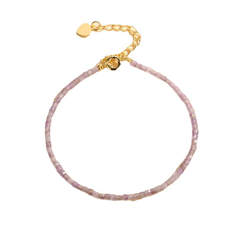 Amethyst Cube Shape 2.5mm Bracelets