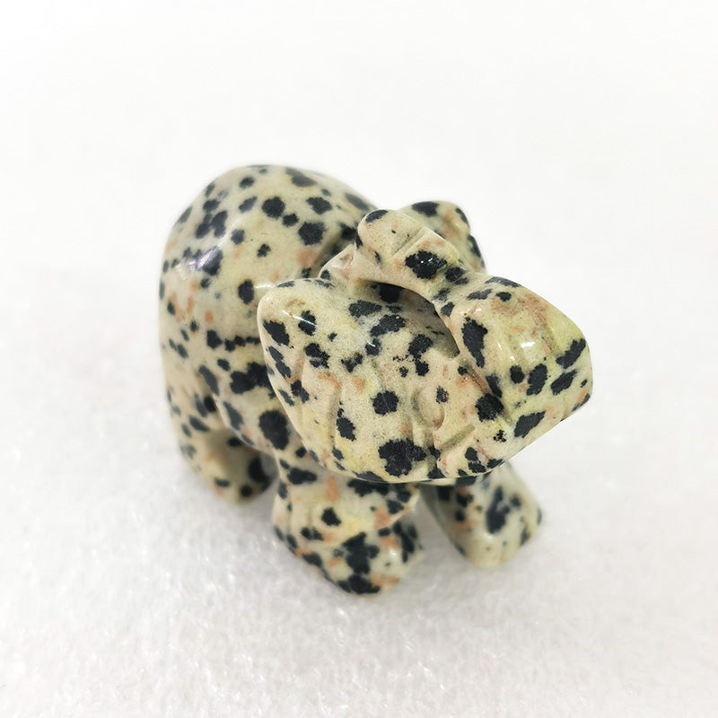 Dalmation Jasper Elephant 1.5 Inch
