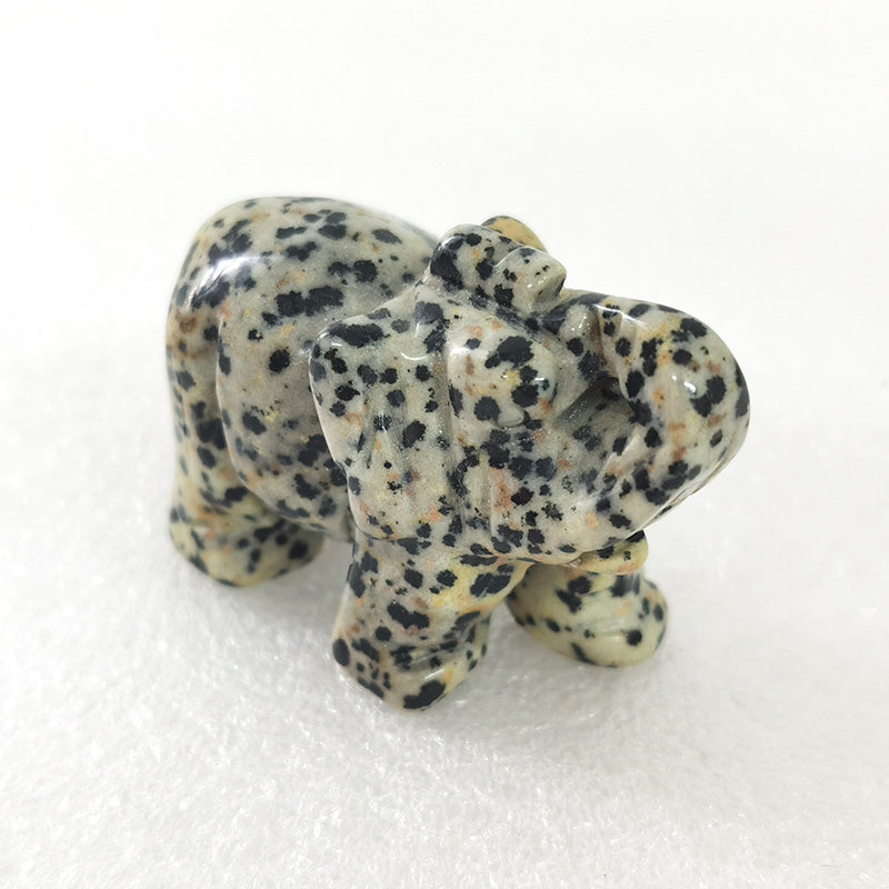 Dalmation Jasper Elephant 2 Inch