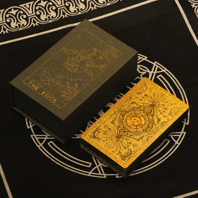 7 Metaphysics Golden Color Tarot Card Set with Guidebooks