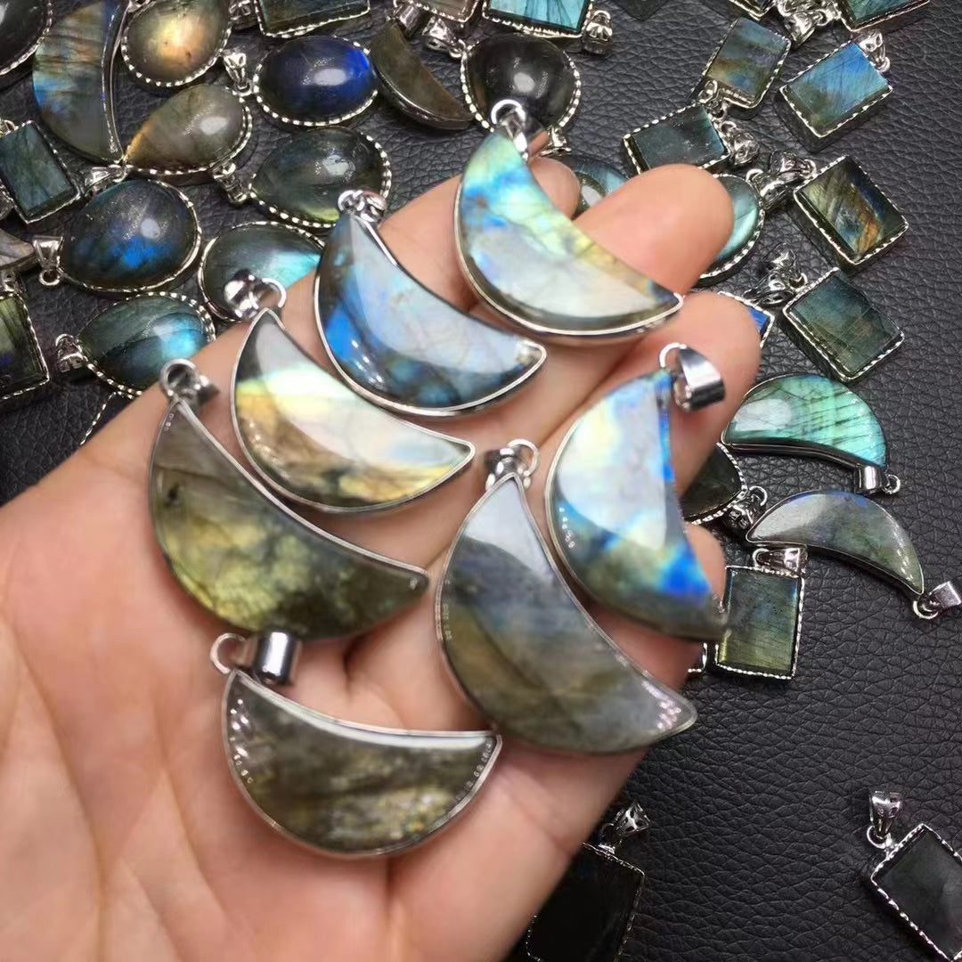 Blue Flash Labradorite Pendants