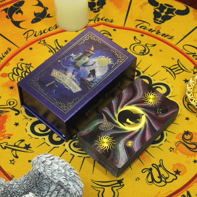 7 Metaphysics Golden Color Tarot Card Set with Guidebooks