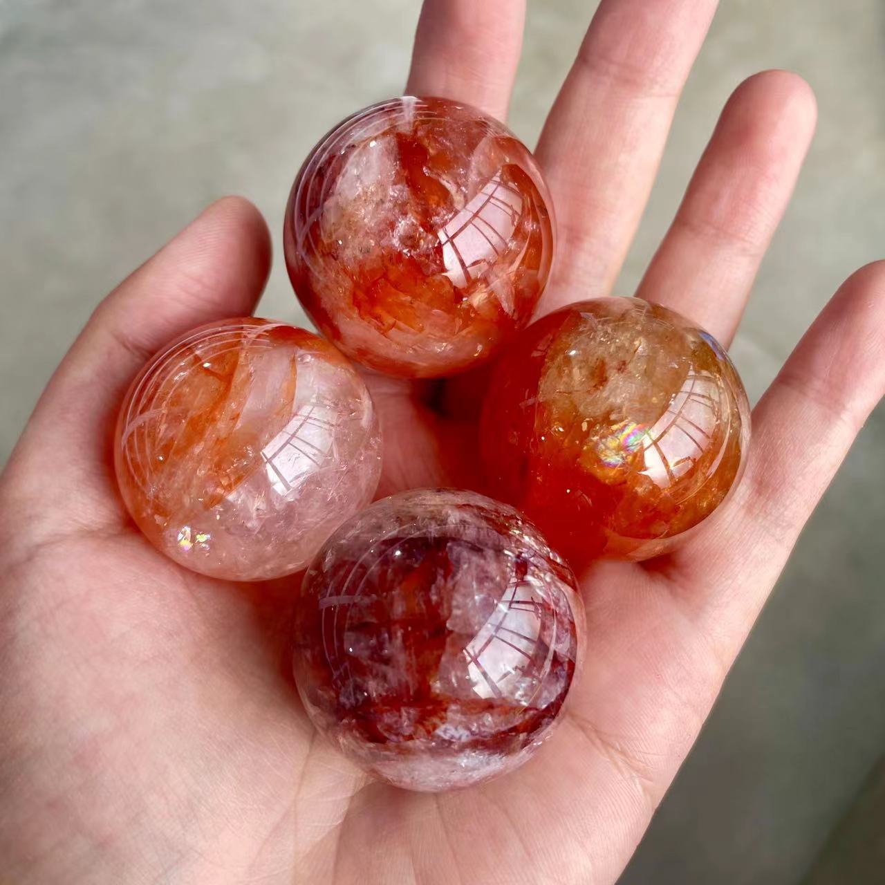 Red Fire Quartz Hematoid Spheres