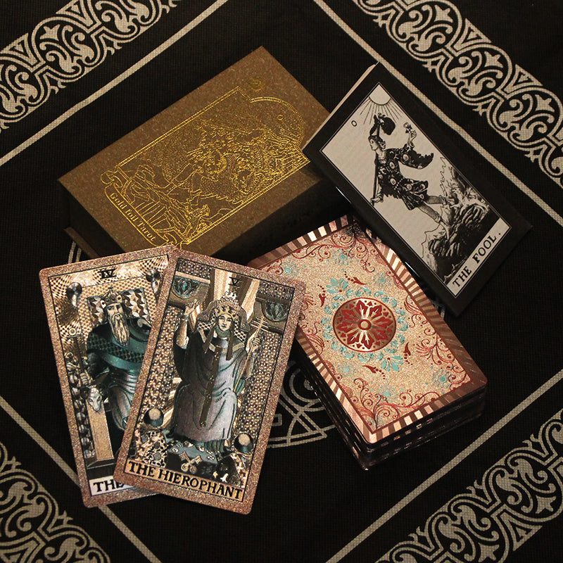 7 Metaphysics Golden Color Tarot Card Set with Guidebooks