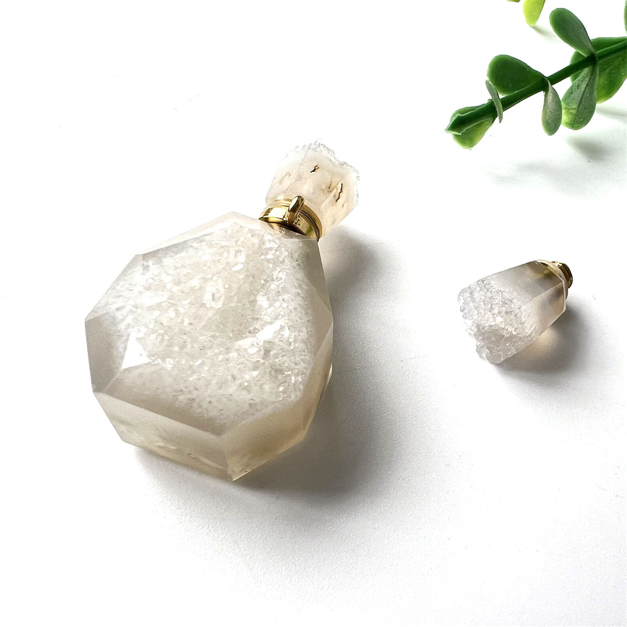 Agate Cluster Crystal Perfume Bottle Pendants
