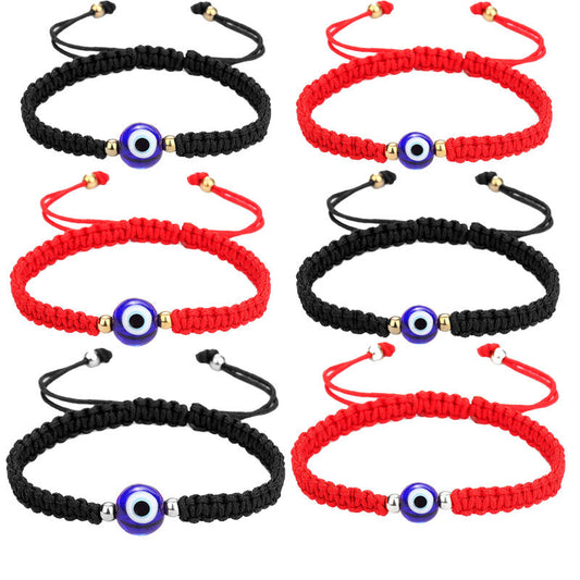 Evil Eye Braided Rope Bead Bracelets