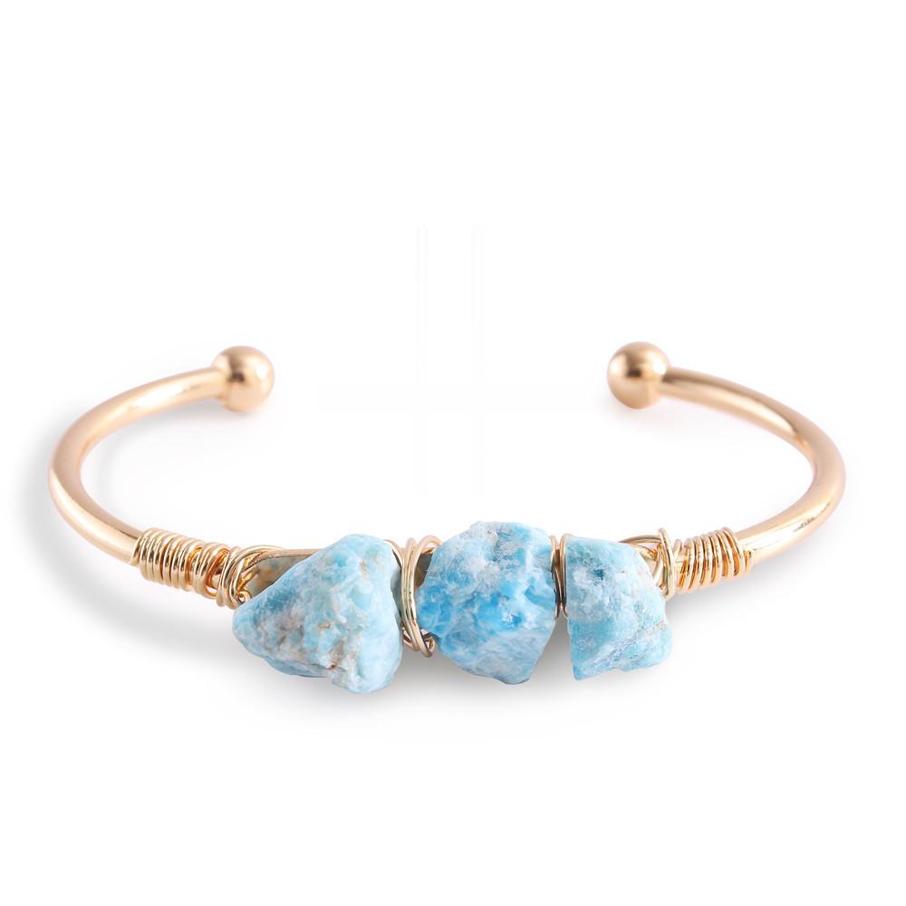 Rough Crystal Tripe Pieces Cooper Bracelets