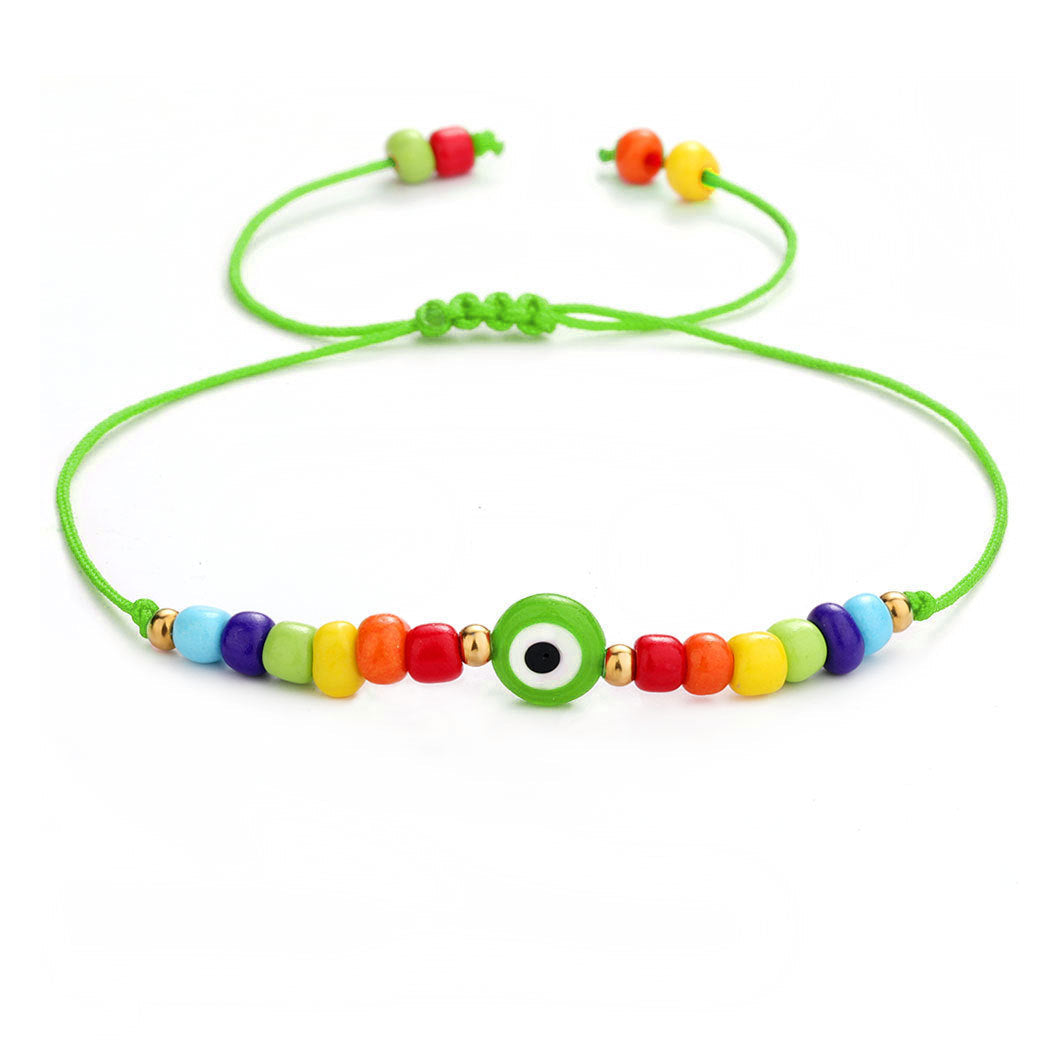 Evil Eye 7 Chakra Rainbow Color Bead Bracelets