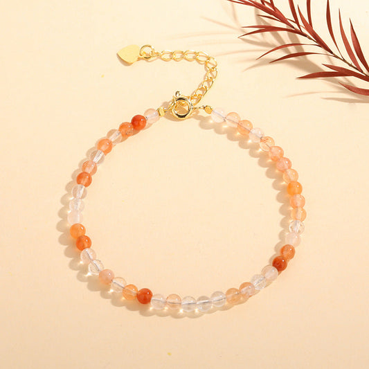 Red Rabbit Fur Jade 4mm Ethnic Style Bracelets