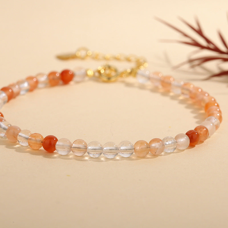 Red Rabbit Fur Jade 4mm Ethnic Style Bracelets