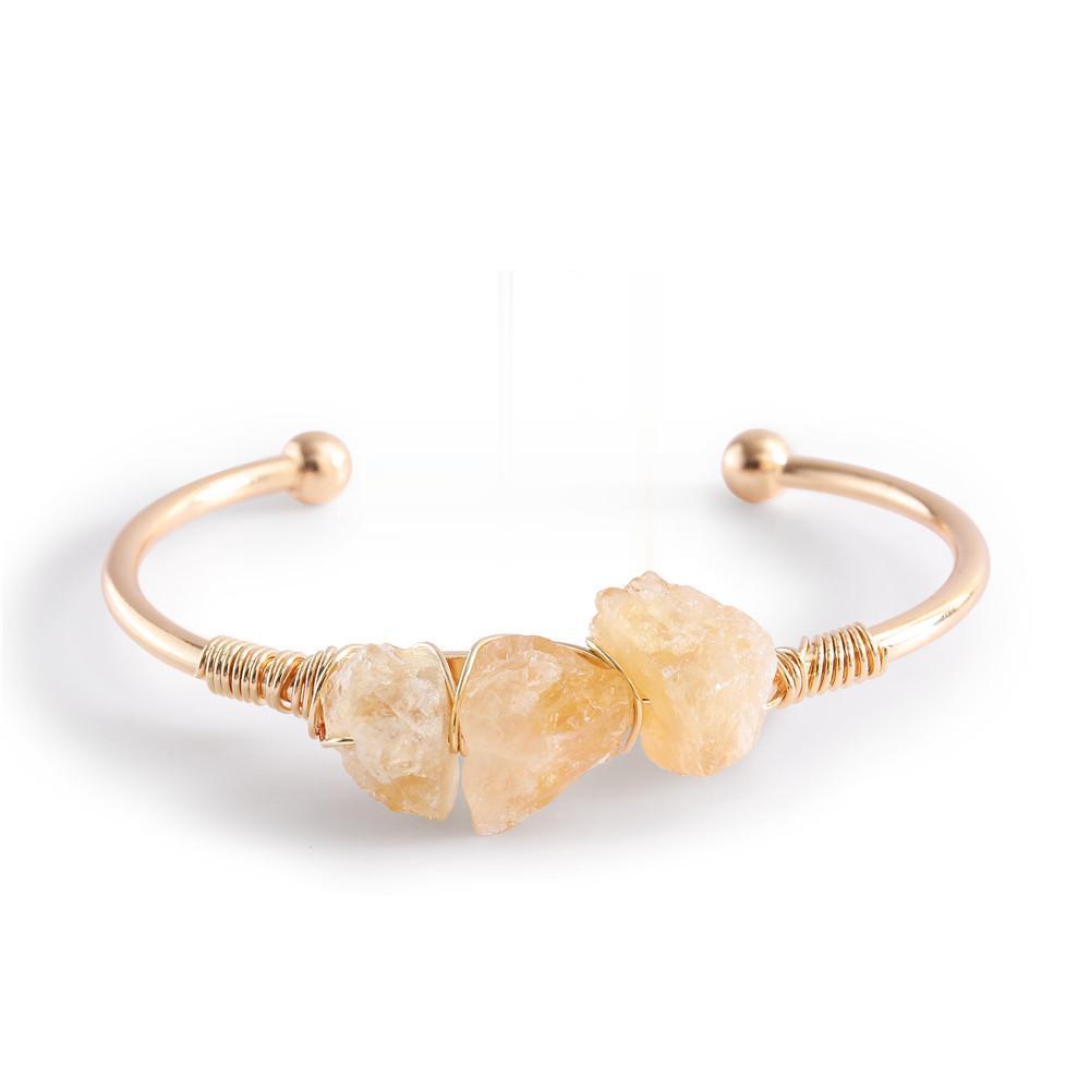 Rough Crystal Tripe Pieces Cooper Bracelets