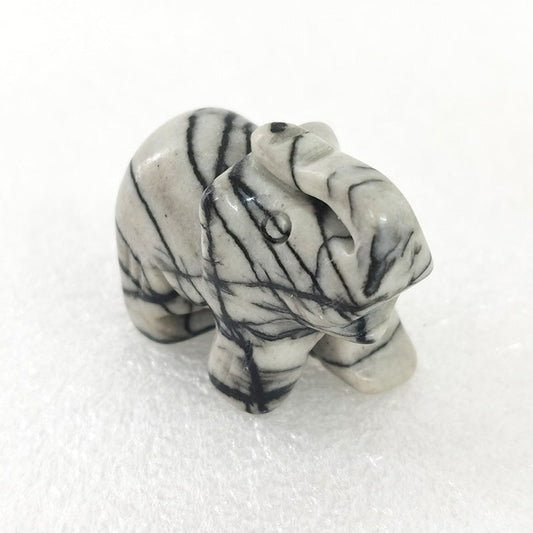 Black Net Stone Elephant 1.5 Inch