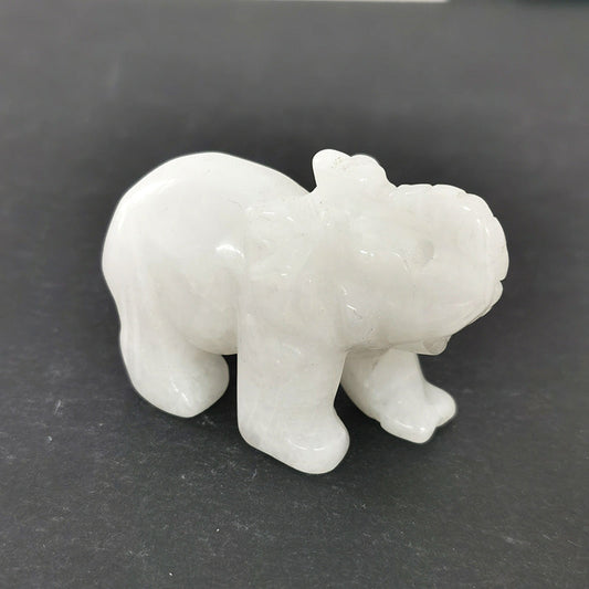 White Jade Elephant 2 Inch