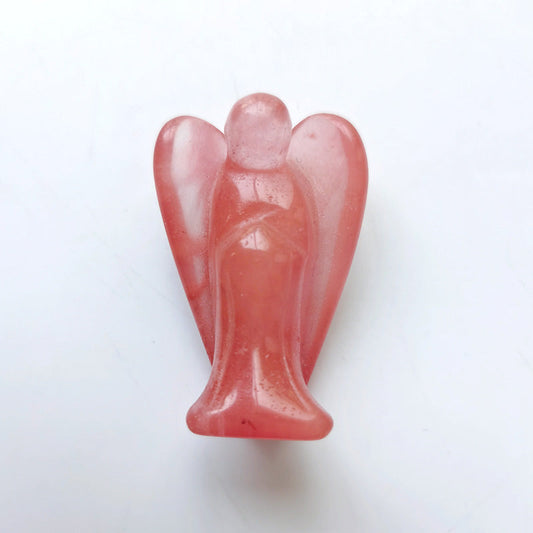 Red Cat Eye Stone Angel 2 Inch