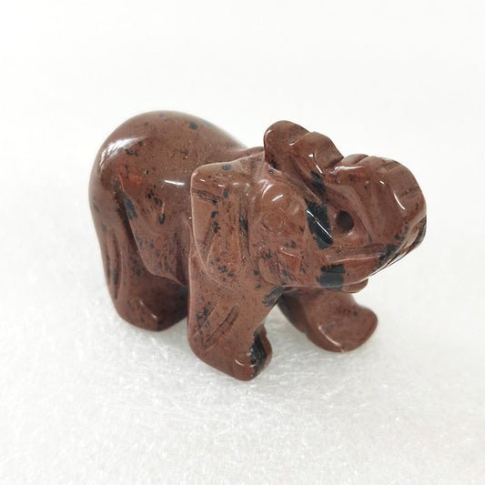 Red Obsidian Elephant 2 Inch