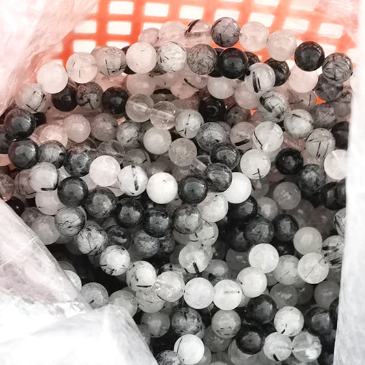 Black Rutilated Quartz Bead Bracelets