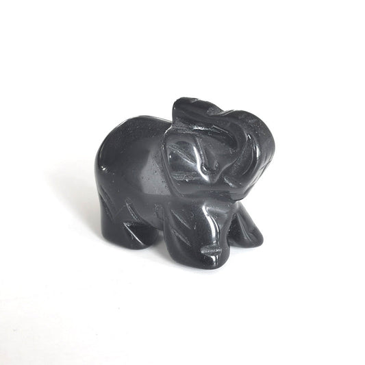 Black Obsidian Elephant 1.5 Inch